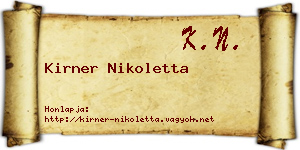 Kirner Nikoletta névjegykártya